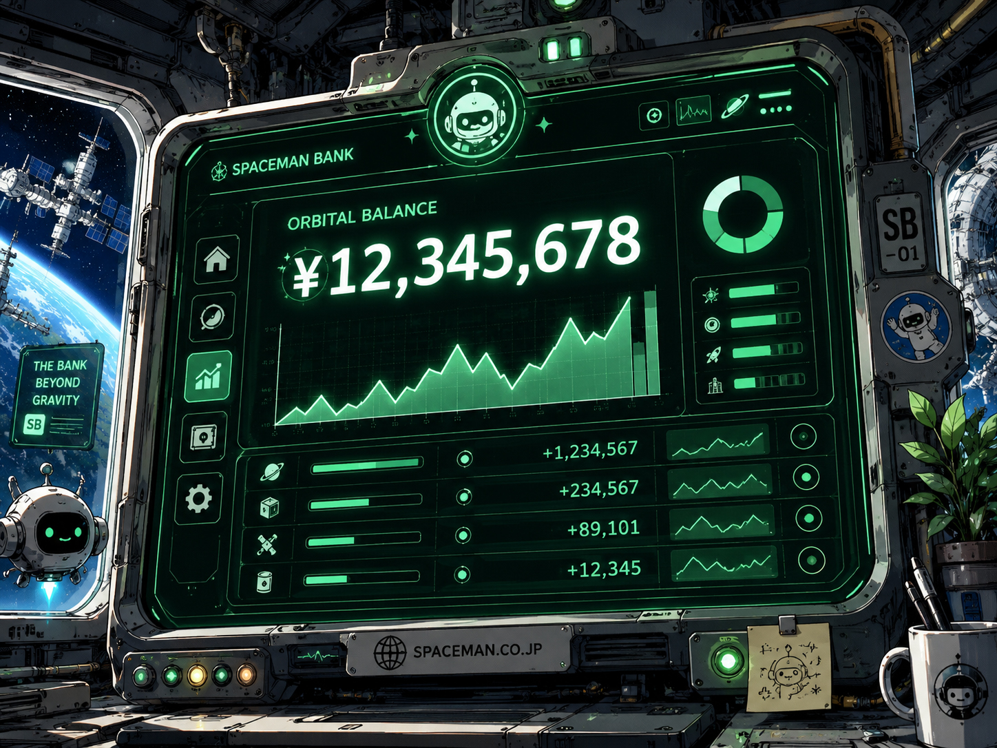 宇宙銀行の残高画面